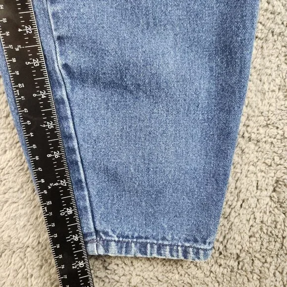 VTG 80s Jordache Women's *Size 2/3 Blue Denim Pleated High Waist Paper Bag Jeans - Picture 6 of 10
